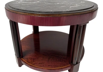 French Art Deco Coffee Table or Cocktail Table with Marble Top, 1930s